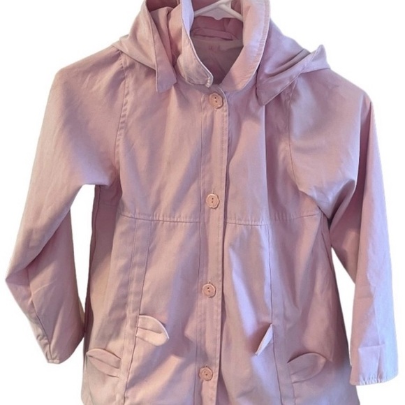 London fog girls pink hooded rain coat jacket size 6 - Picture 5 of 7